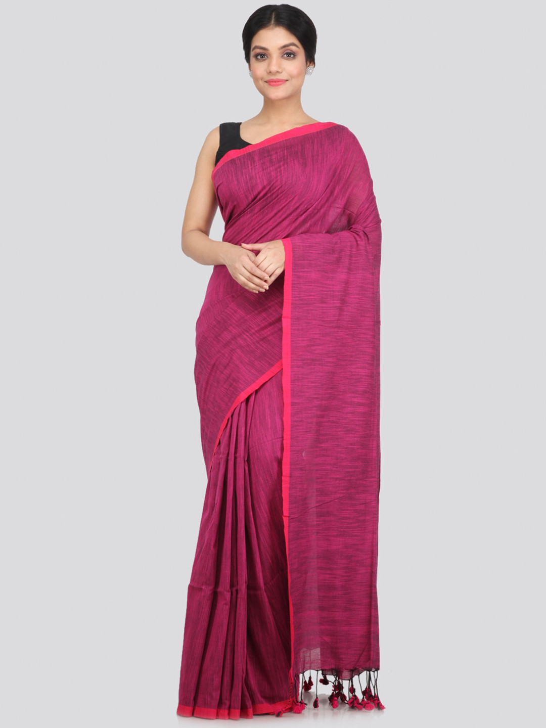 

PinkLoom Magenta Pure Cotton Khadi Saree
