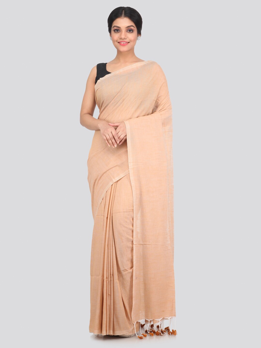 

PinkLoom Beige Pure Cotton Khadi Saree