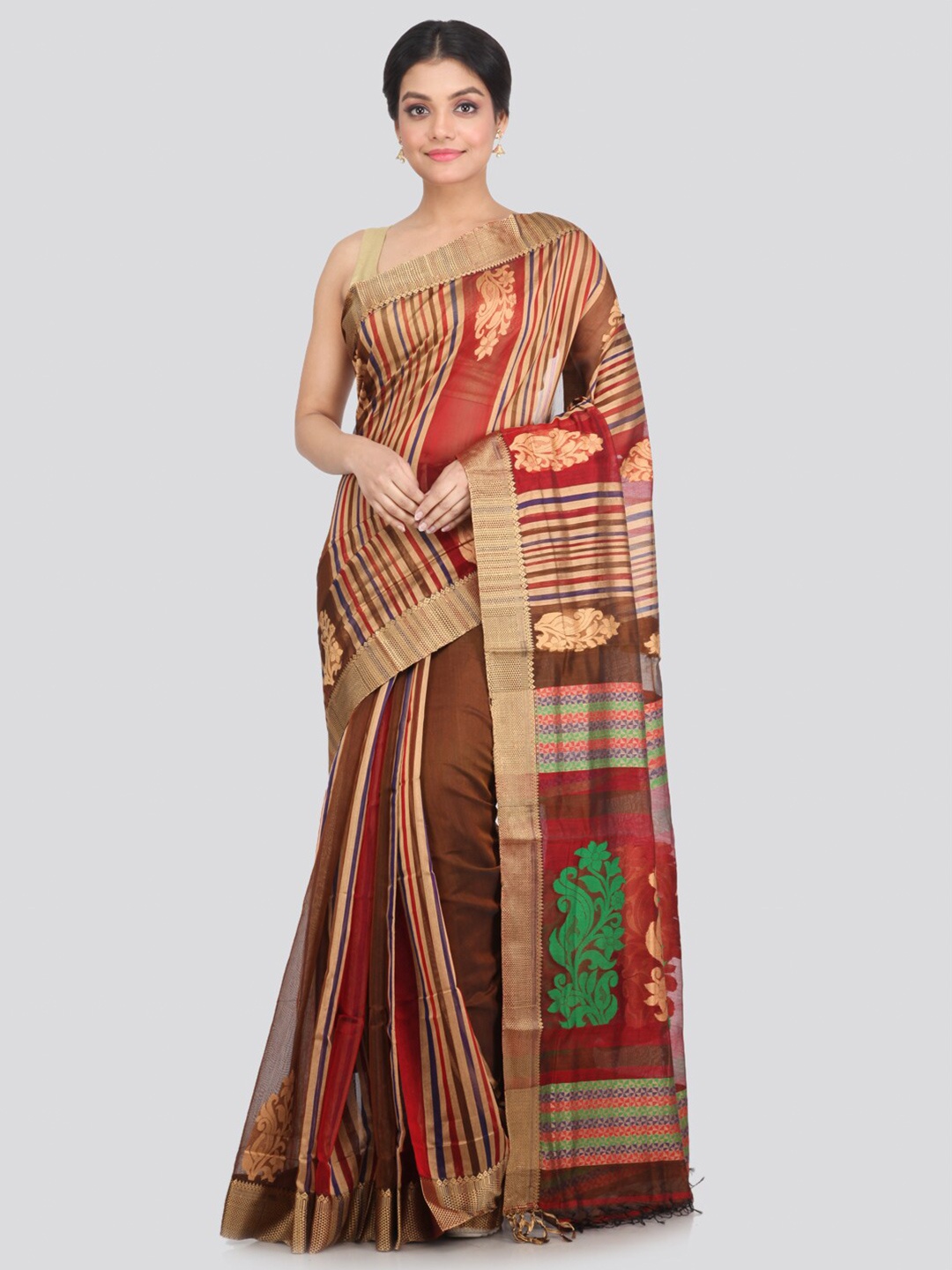 

PinkLoom Multicoloured Ethnic Motifs Saree, Multi