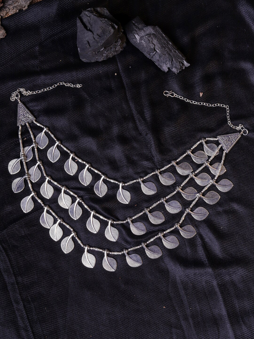 

DIVA WALK Silver-Plated Layered Handcrafted Necklace