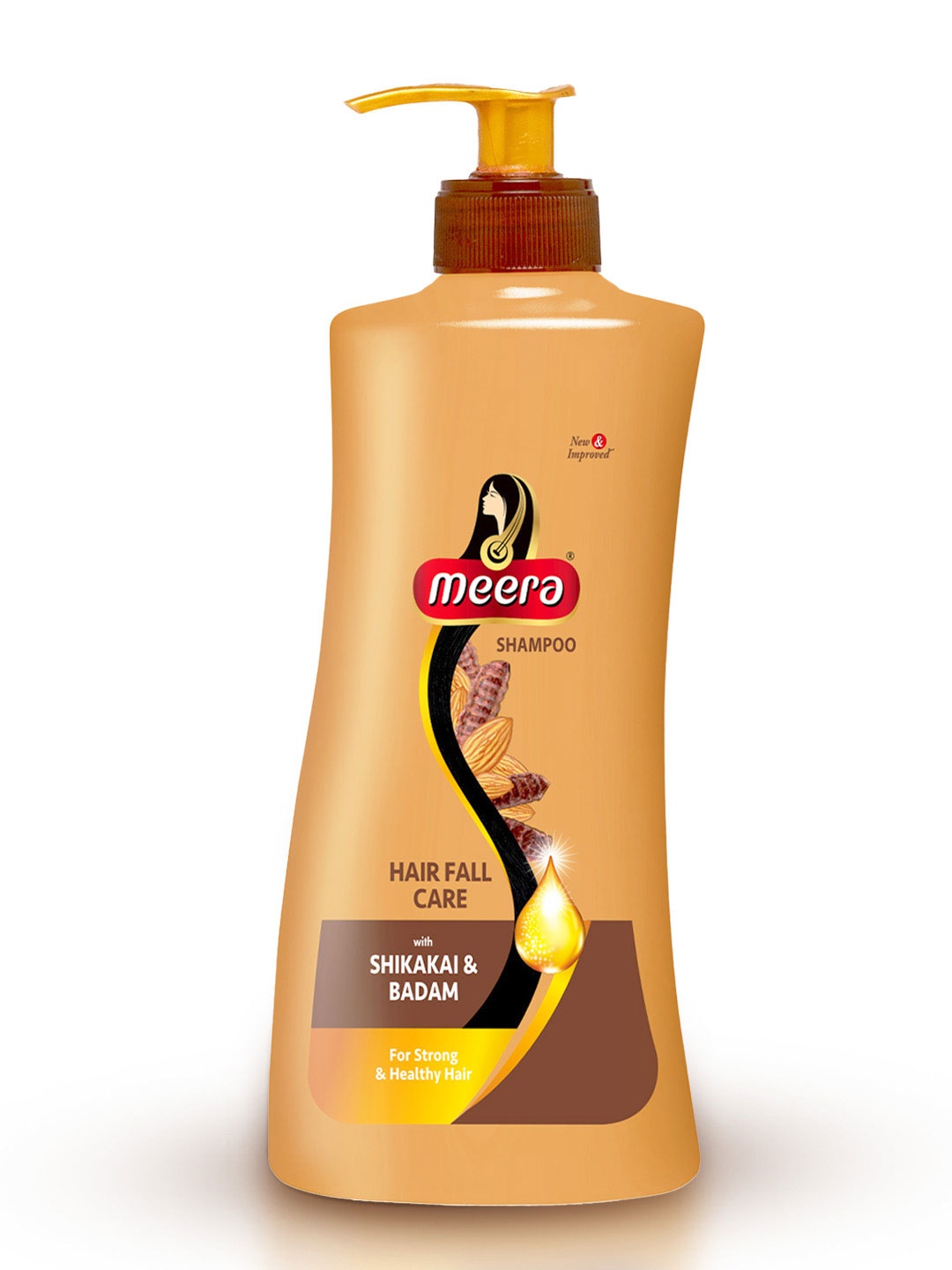 

Meera GOODNESS OF TRADITION Hairfall Care Shampoo Infused with Shikakai & Badam 650 ml, Yellow