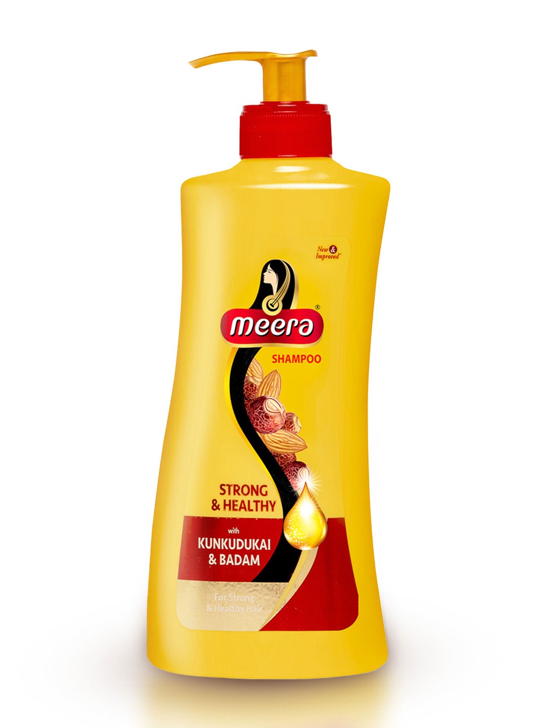 

Meera GOODNESS OF TRADITION Strong & Healthy Shampoo with Kunkudukai and Badam 650ml, Yellow