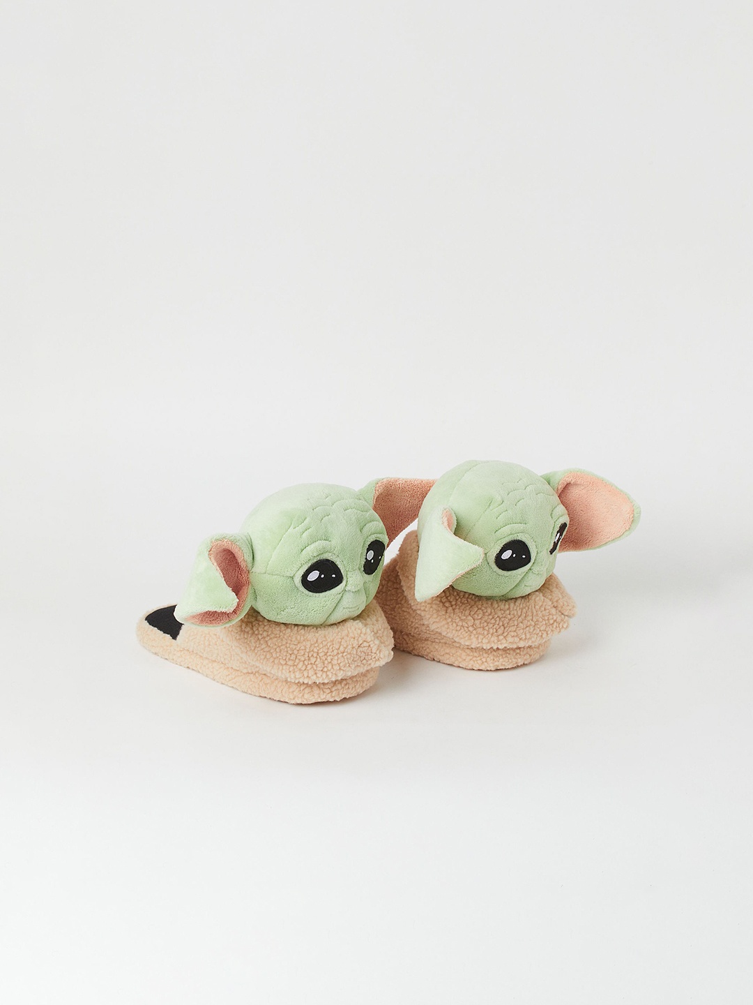 

H&M Men Green & Beige Soft Faux Shearling Slippers