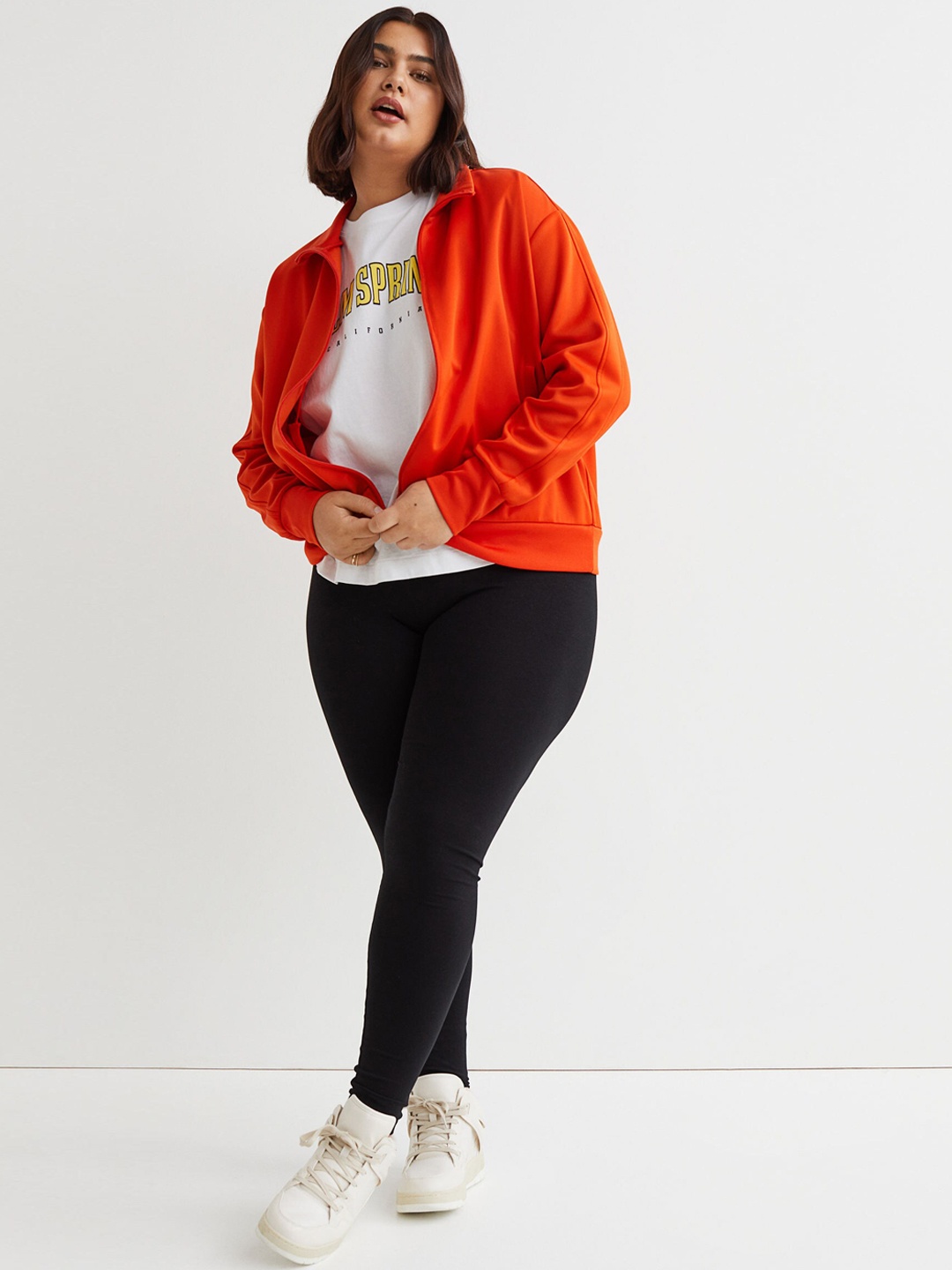 

H&M+ Black Ankle Length High-Waisted Leggings