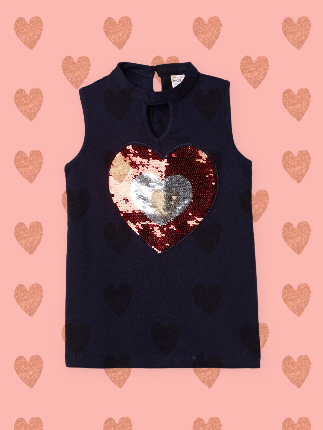 

max Navy Blue Embellished Top