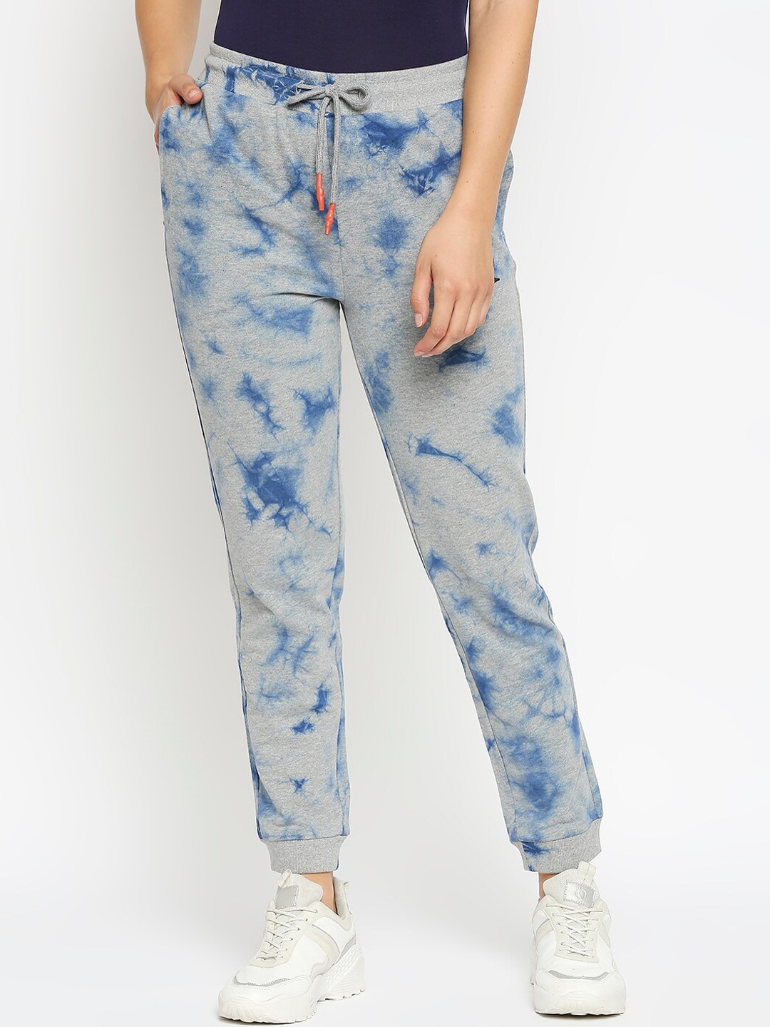 

Being Human Women Grey & Blue Printed Joggers