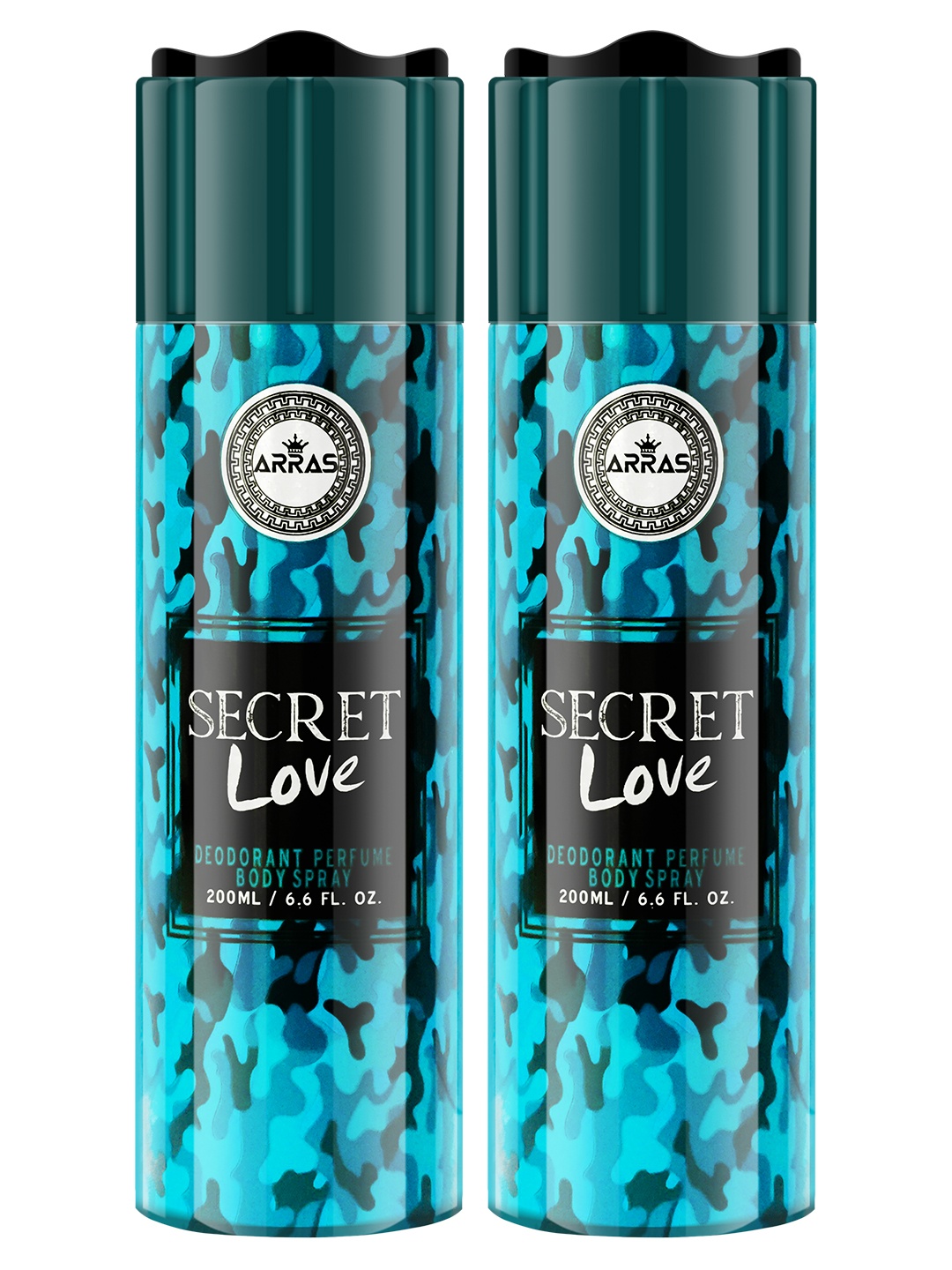 

Arras Set Of 2 Secret Love Deodorant Perfume Body Sprays - 200 ml Each, Black