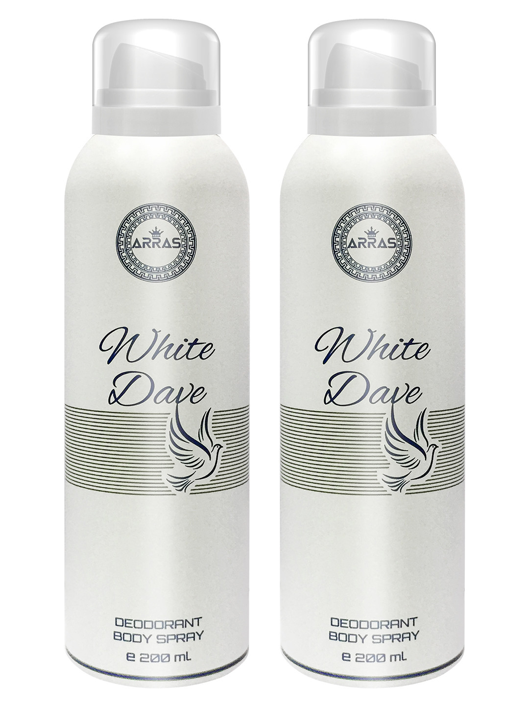 

Arras Pack of 2 White Dave Deodorant Perfume Body Spray- 200ml Each