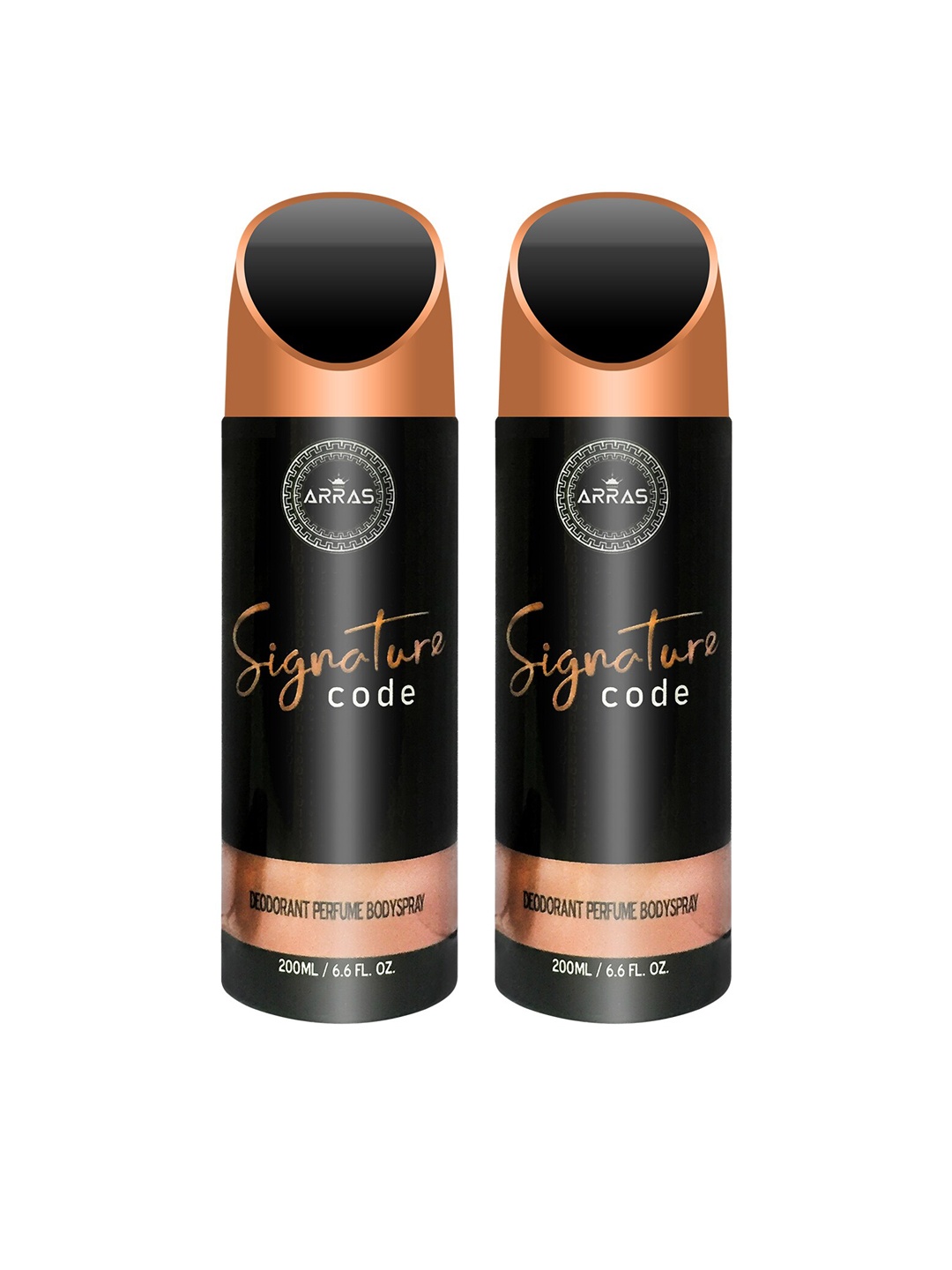 

Arras Pack of 2 Signature Code Deodorant Perfume Body Spray - 200ml Each, Black