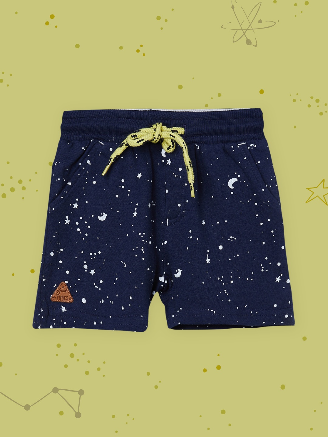 

max Boys Navy Blue Printed Shorts