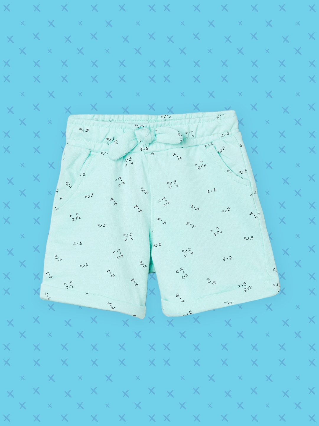 

max Girls Green Printed Shorts