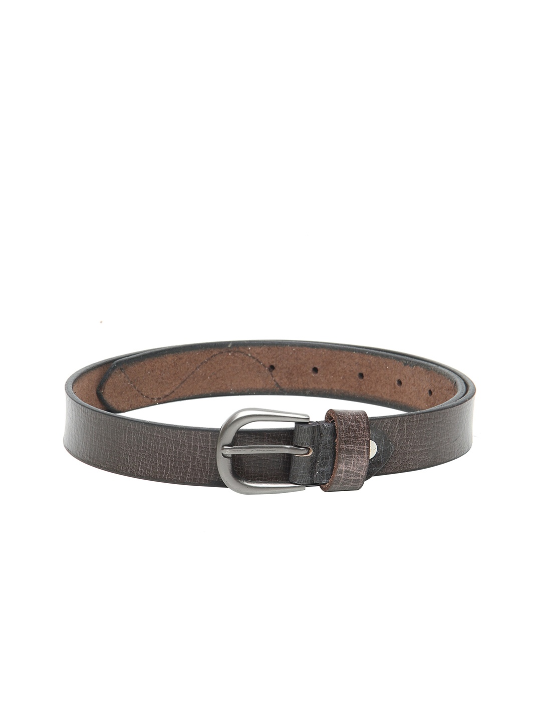 

Calvadoss Women Brown Textured Leather Belt