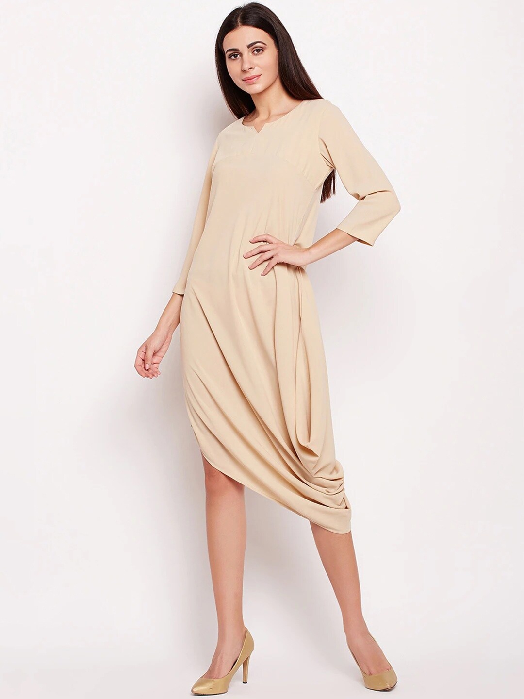 

Be Indi Women Beige A-Line Dress