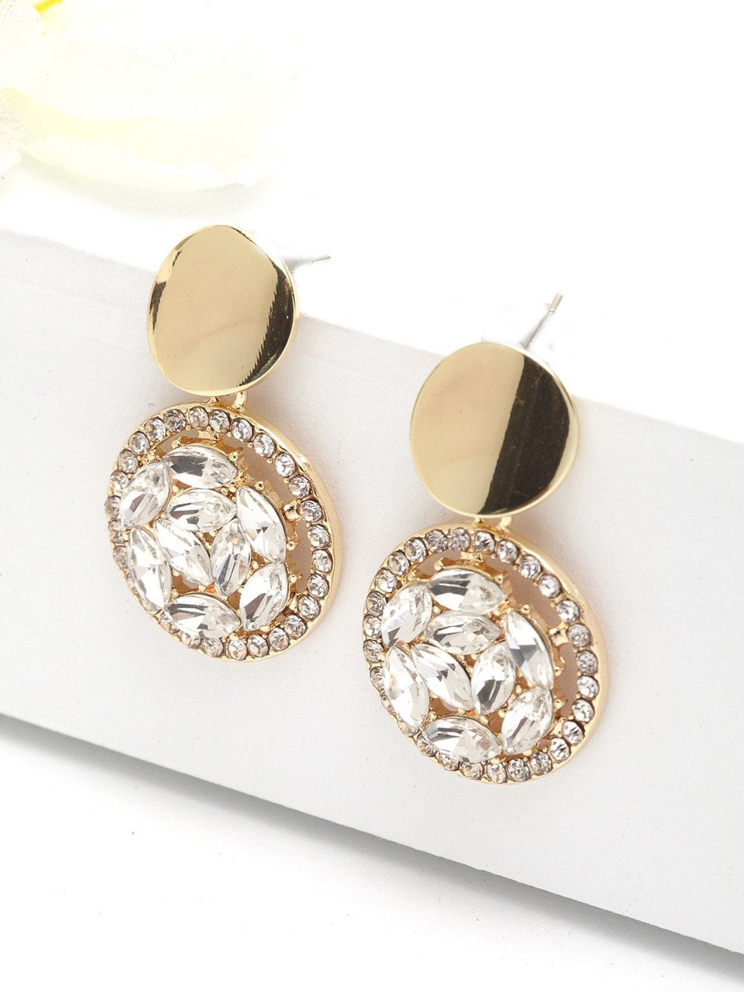

AVANT-GARDE PARIS Gold-Plated Silver-Toned Circular Drop Earrings