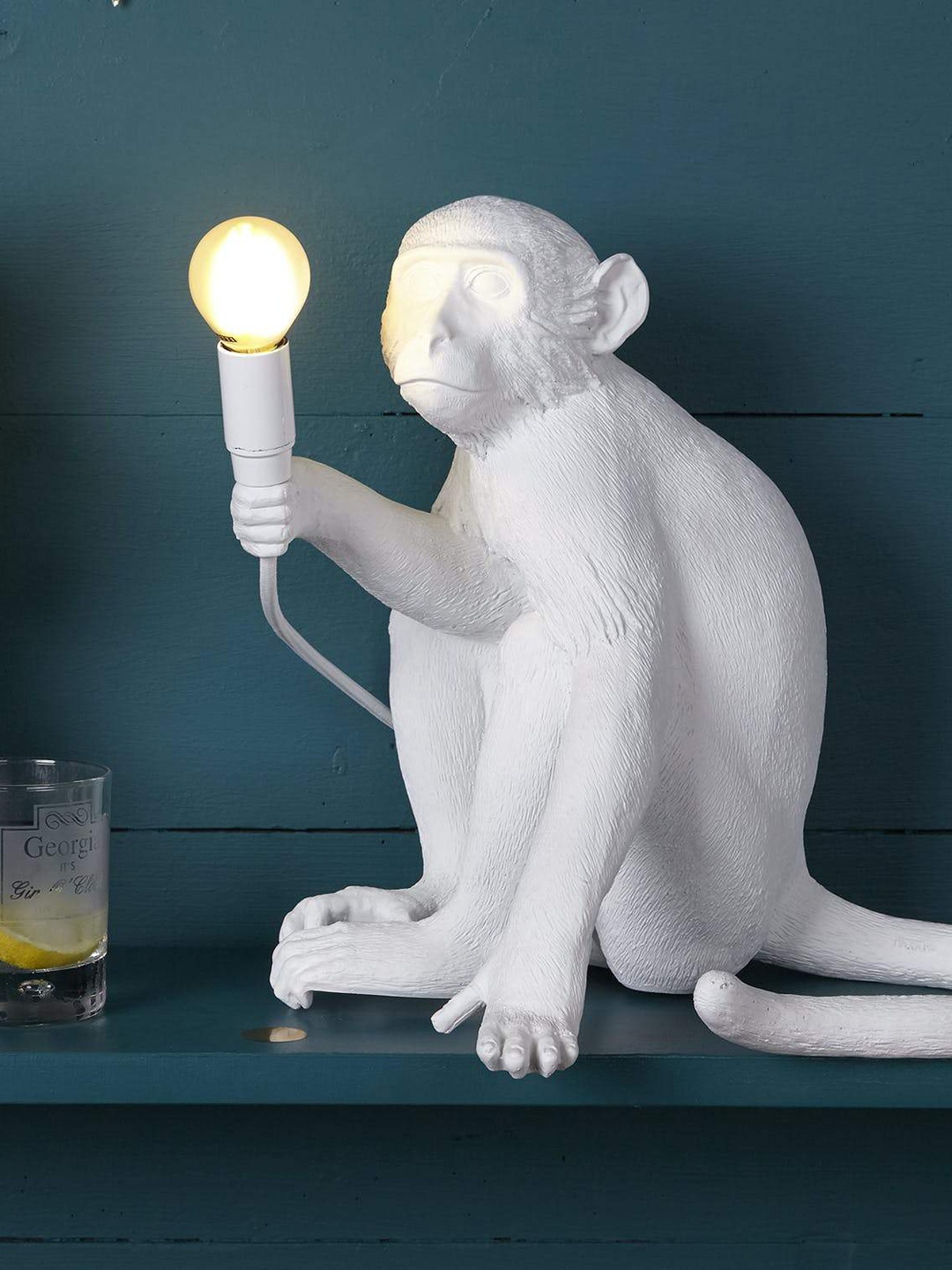 

THE ARTMENT White Modern Art Monkey Decorative Lamp
