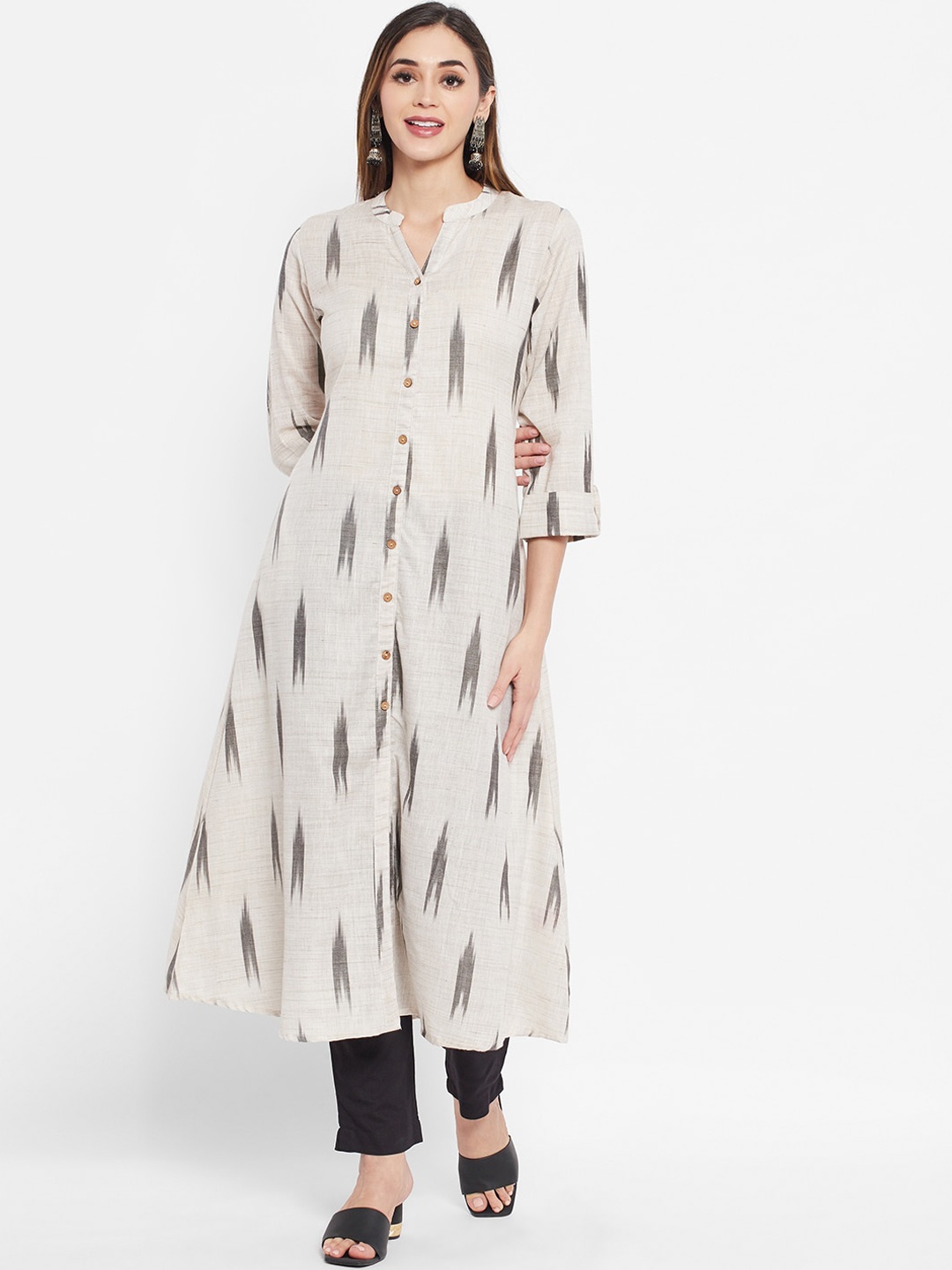 

Ramas Women Off-White Printed A-Line Kurta