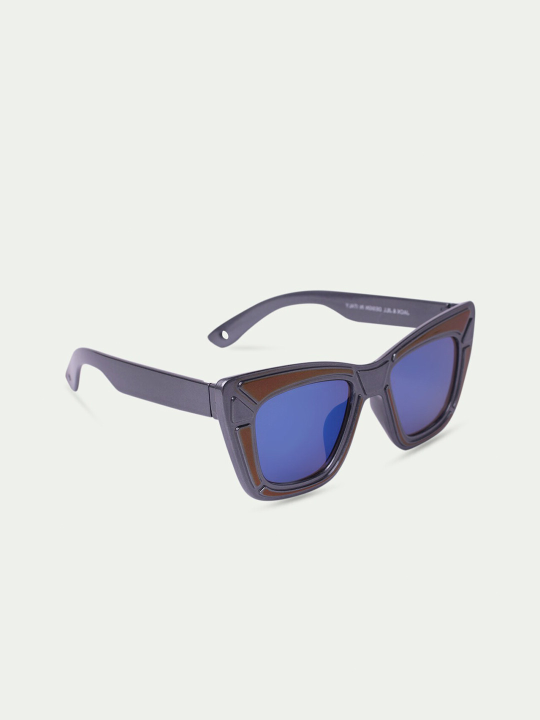 

DukieKooky Unisex Kids Blue Lens & Black Square Sunglasses with UV Protected Lens