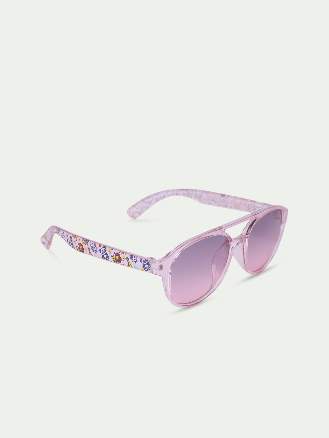

DukieKooky Unisex Kids Pink Lens & Pink Aviator Sunglasses DKSG319E