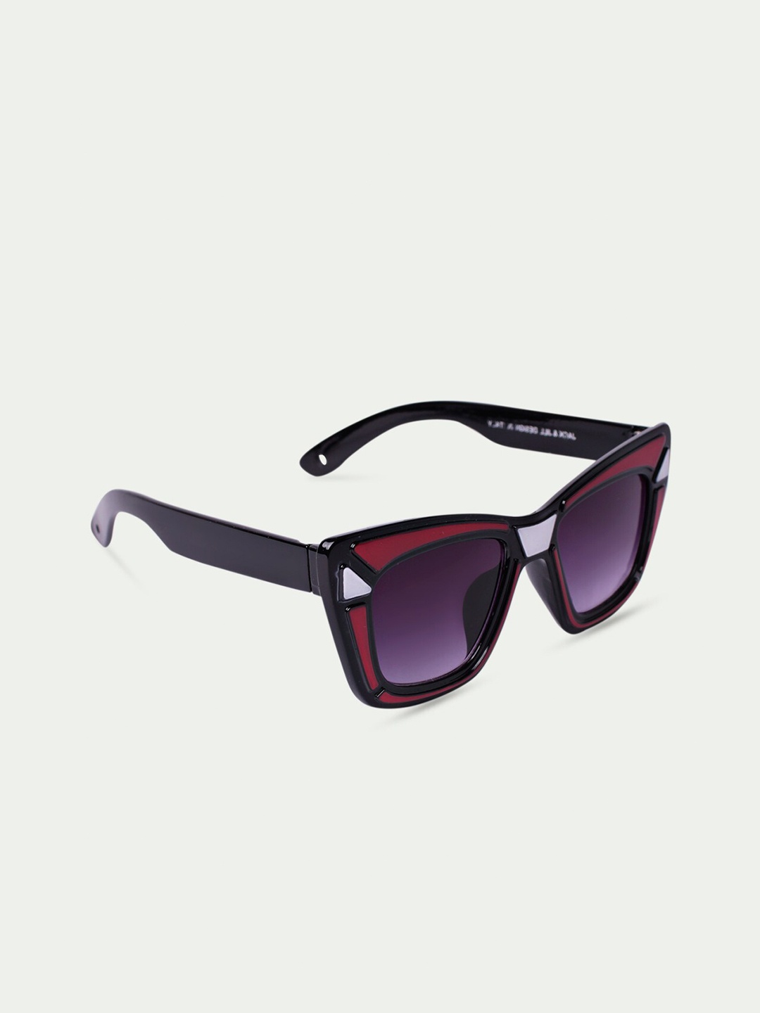 

DukieKooky Unisex Kids Purple Lens & Red Square Sunglasses with UV Protected Lens, Black