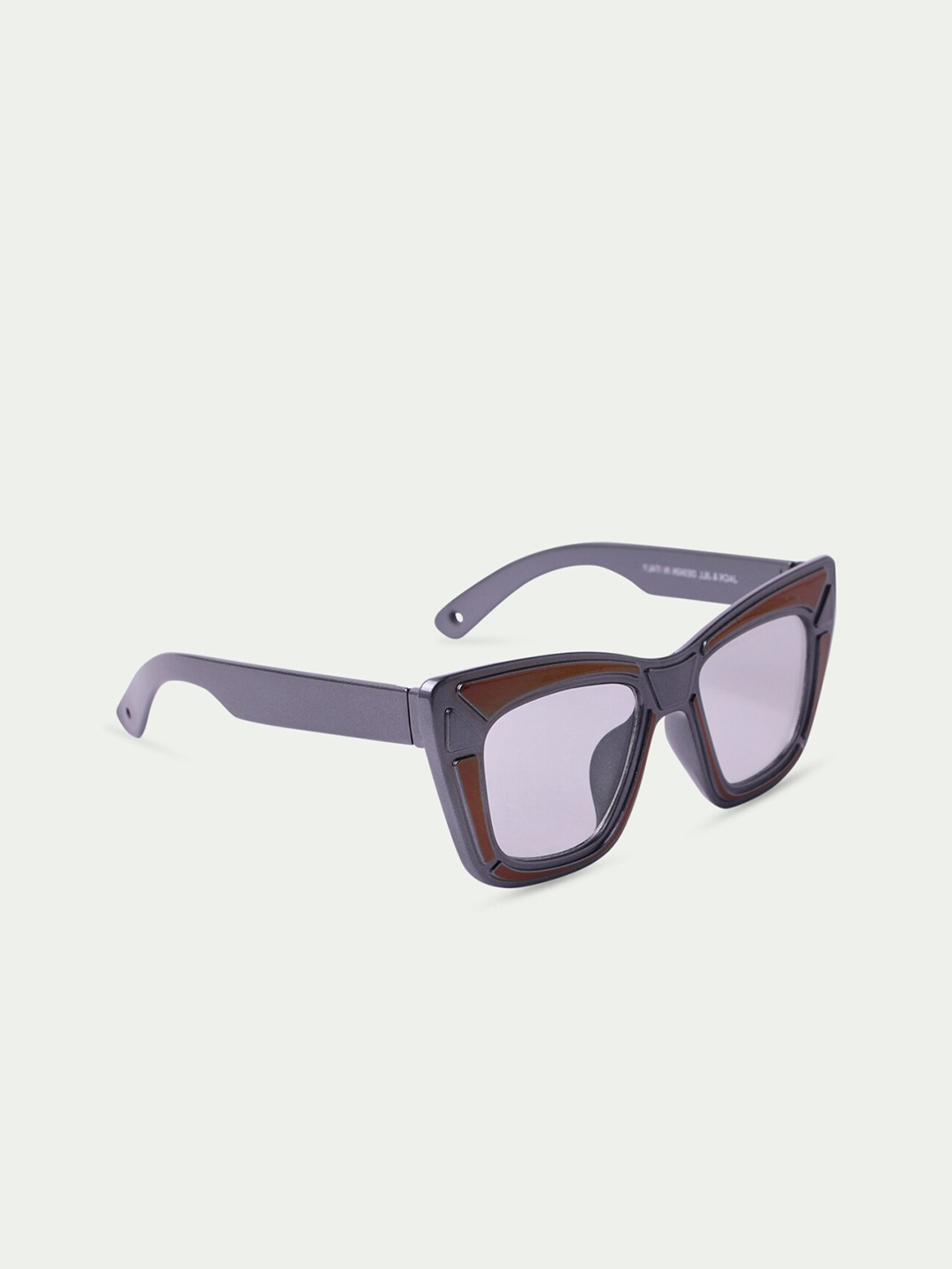 

DukieKooky Unisex Kids Grey Lens & Brown Cateye Sunglasses with UV Protected Lens