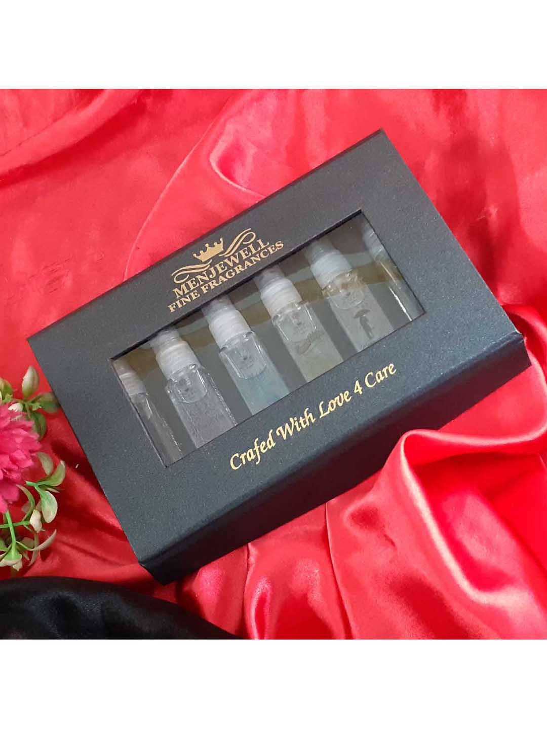 

Menjewell Set of 6 Luxury Perfume Gift Set With Long Lasting Fragrance - 10ml Each, Transparent