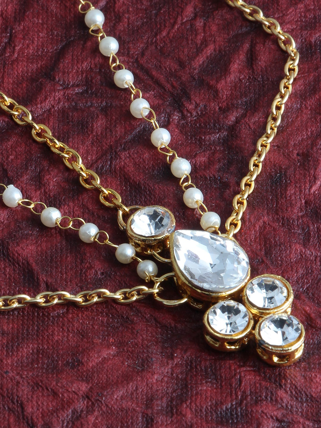 

LIVE EVIL Gold Plated Kundan Matha Pattai Mang Tika