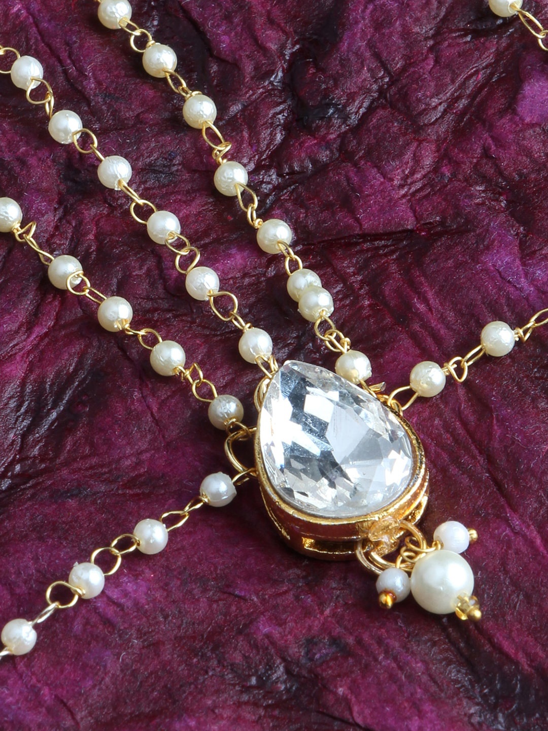 

LIVE EVIL Gold Plated Kundan-Studded Matha Pattai Mang Tika