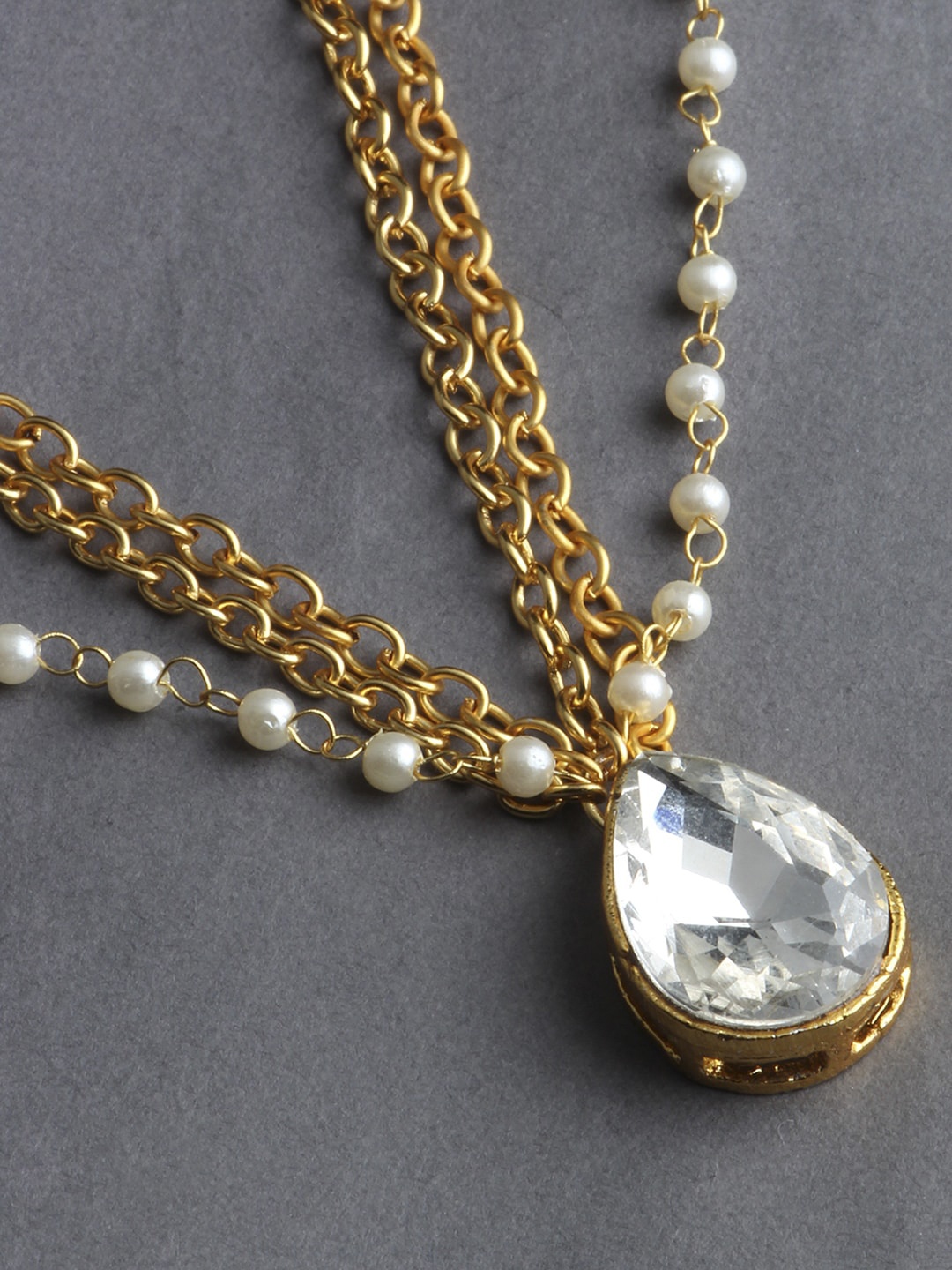 

LIVE EVIL Gold Plated Kundan-Studded Matha Pattai Mang Tika