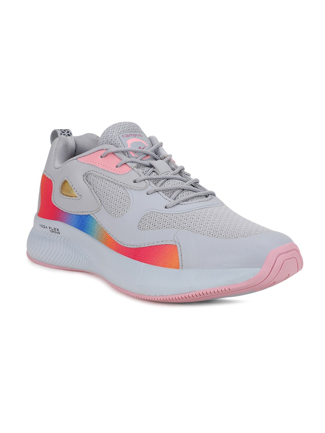 

Campus Women Grey Mesh Running Shoes With Lace Up Fastening