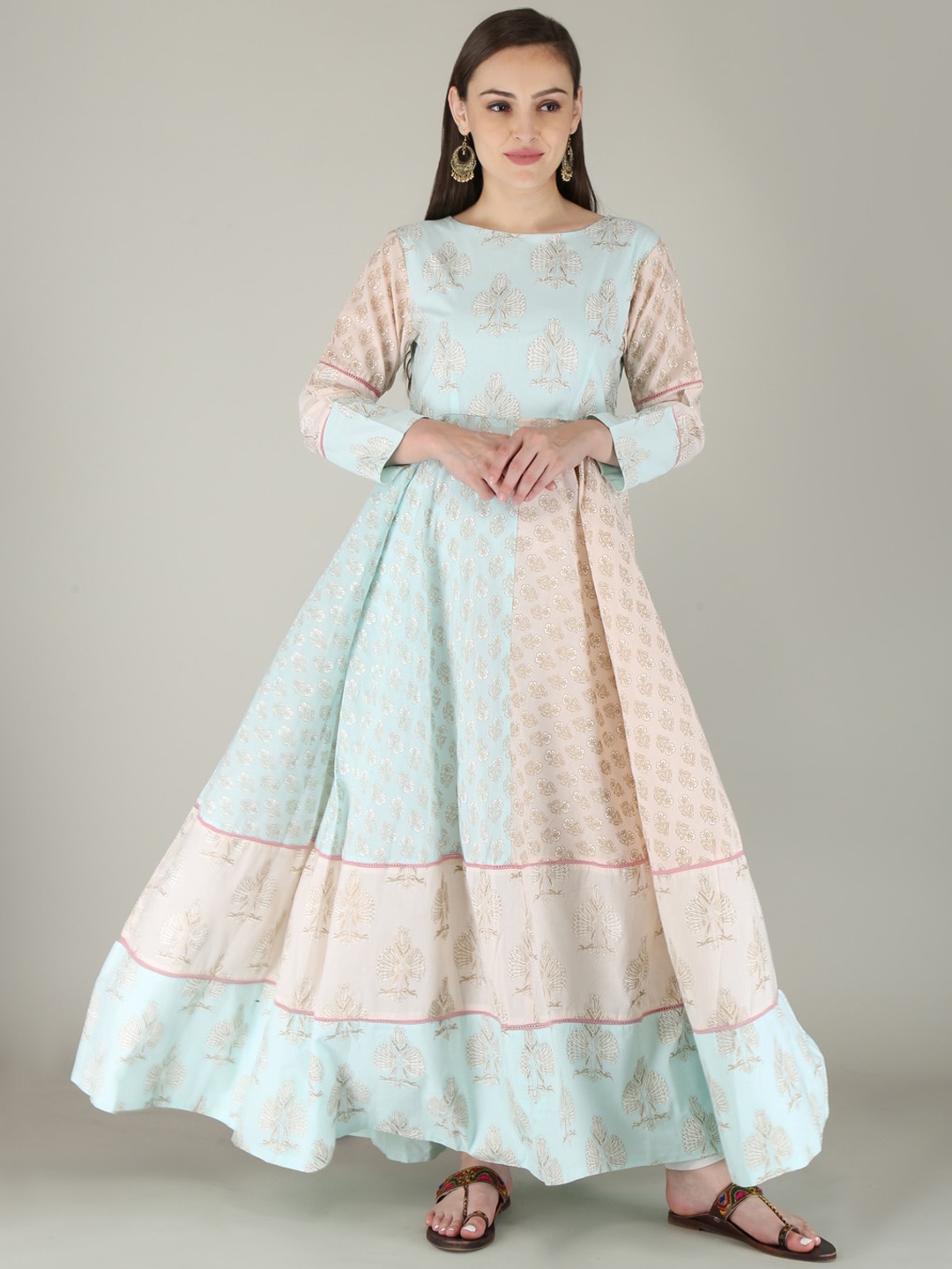 

KALINI Women Orange & Peach-Coloured Anarkali Kurta