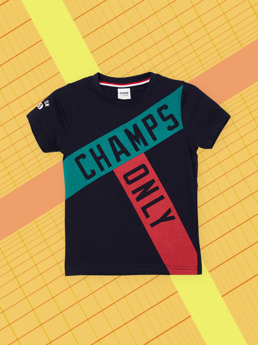 

max Boys Navy Blue T-shirt