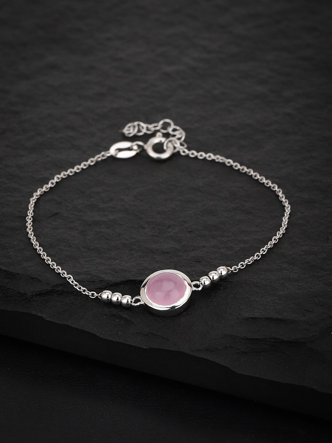 

VANBELLE Women 925 Sterling Silver & Pink Rhodium-Plated Charm Bracelet