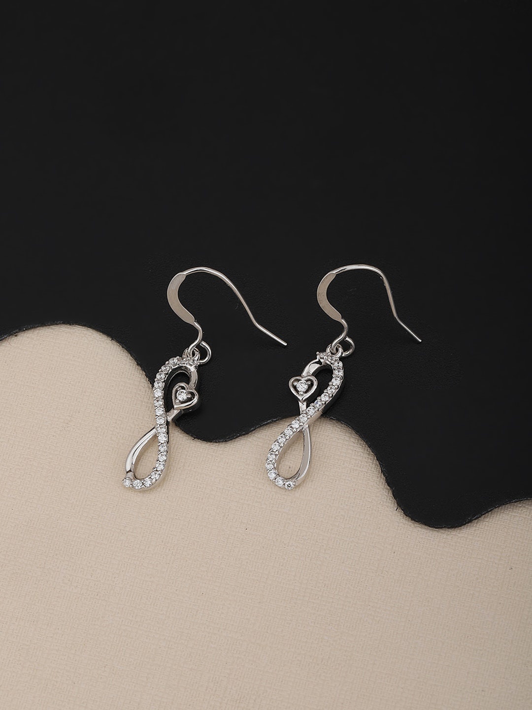 

VANBELLE Woman 925 Sterling Silver-Toned Contemporary Drop Earrings