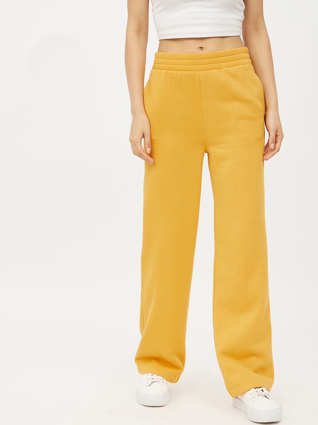 

Harpa Women Mustard-Yellow Solid Joggers