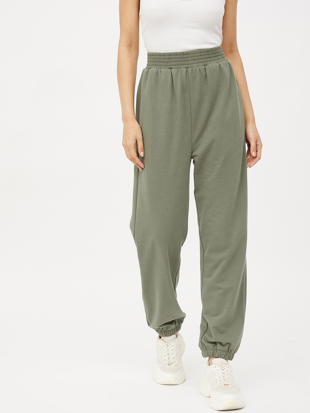

Harpa Women Olive Green Solid Joggers