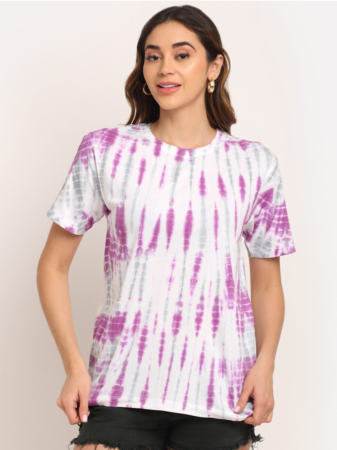 

Ennoble Woman Multicoloured Tie and Dye Dyed Loose T-shirt, Multi