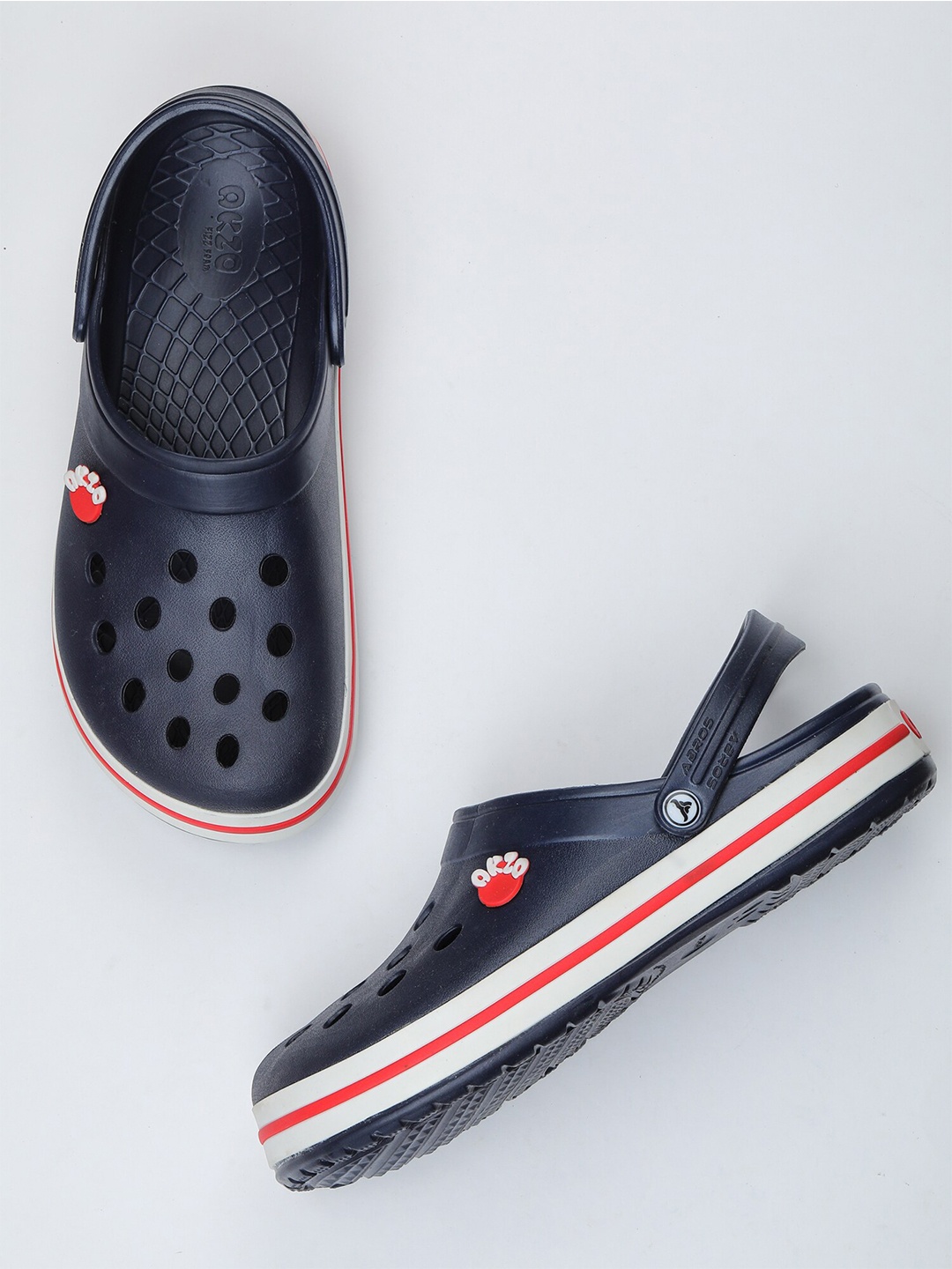 

ABROS Men Navy Blue & White Rubber Clogs