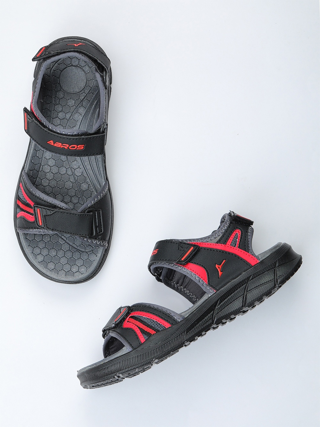 

ABROS Men Black Comfort Sandals