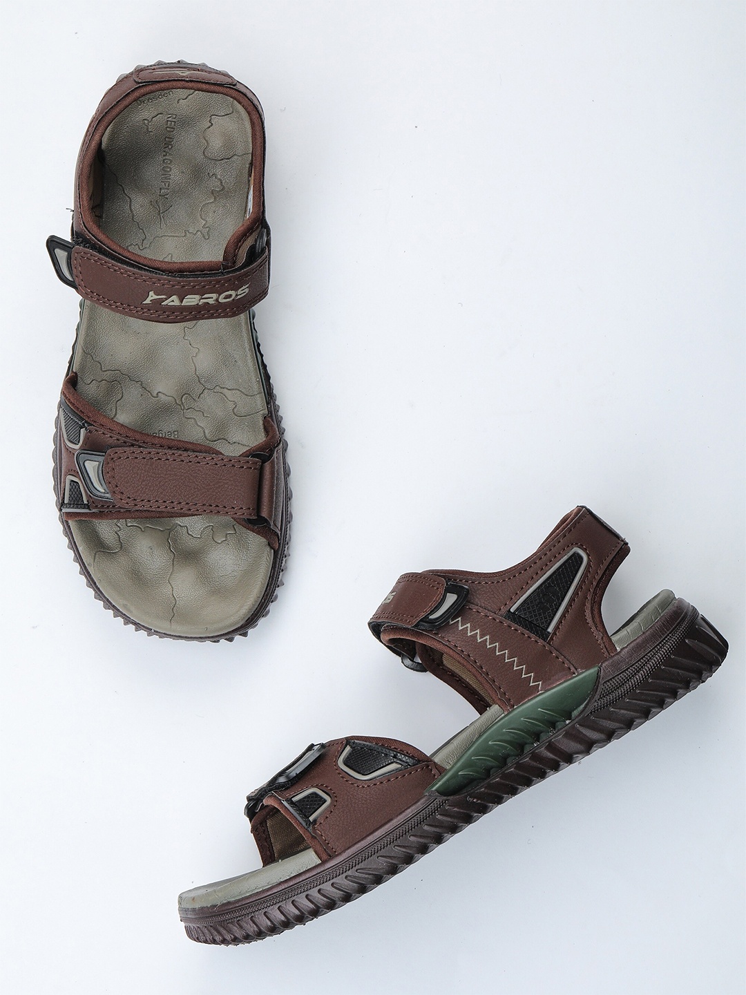 

ABROS Men Brown & Beige Comfort Sandals