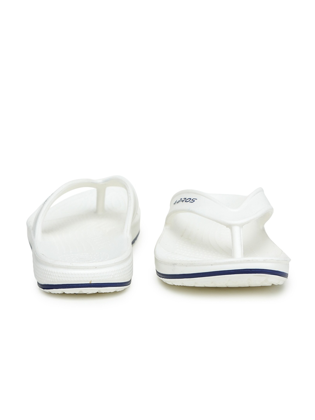 

ABROS Men Off-White & Navy Blue Rubber Thong Flip-Flops