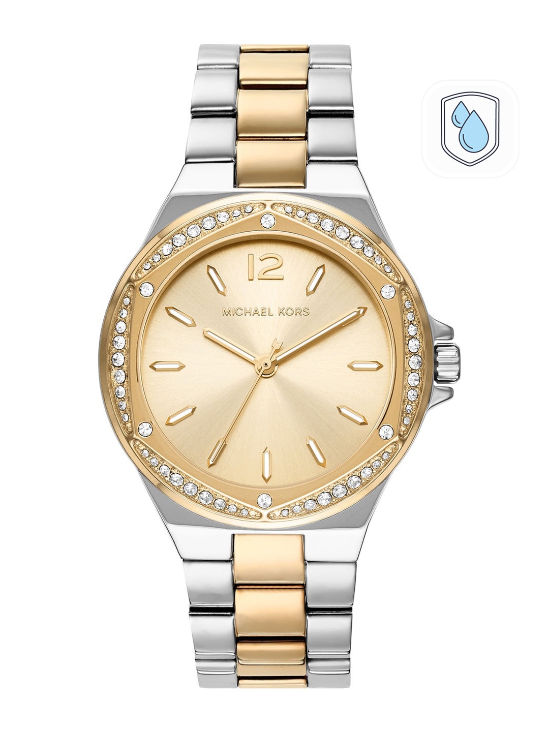 

Michael Kors Women Gold-Toned Embellished Lennox Two Tone Watch MK6988, Silver
