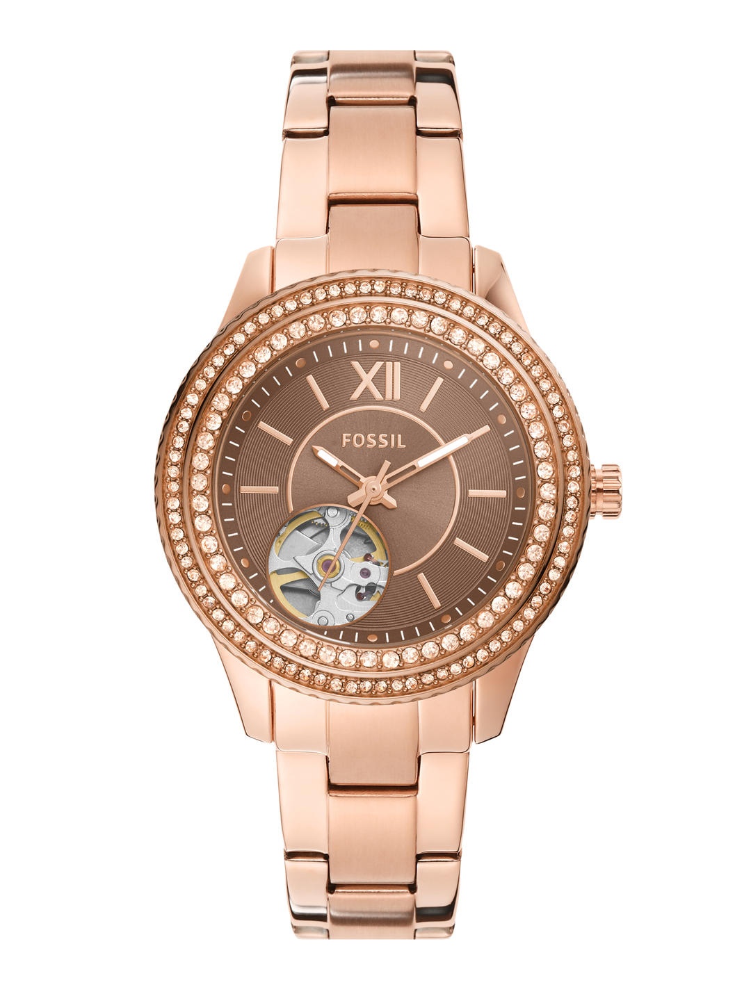 

Fossil Stella Women Brown Embellished Bracelet Style Analogue Watch ME3211