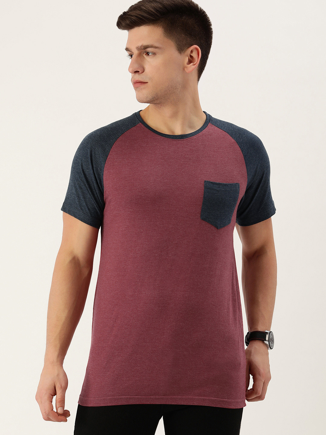 

DILLINGER Men Maroon Pure Cotton T-shirt