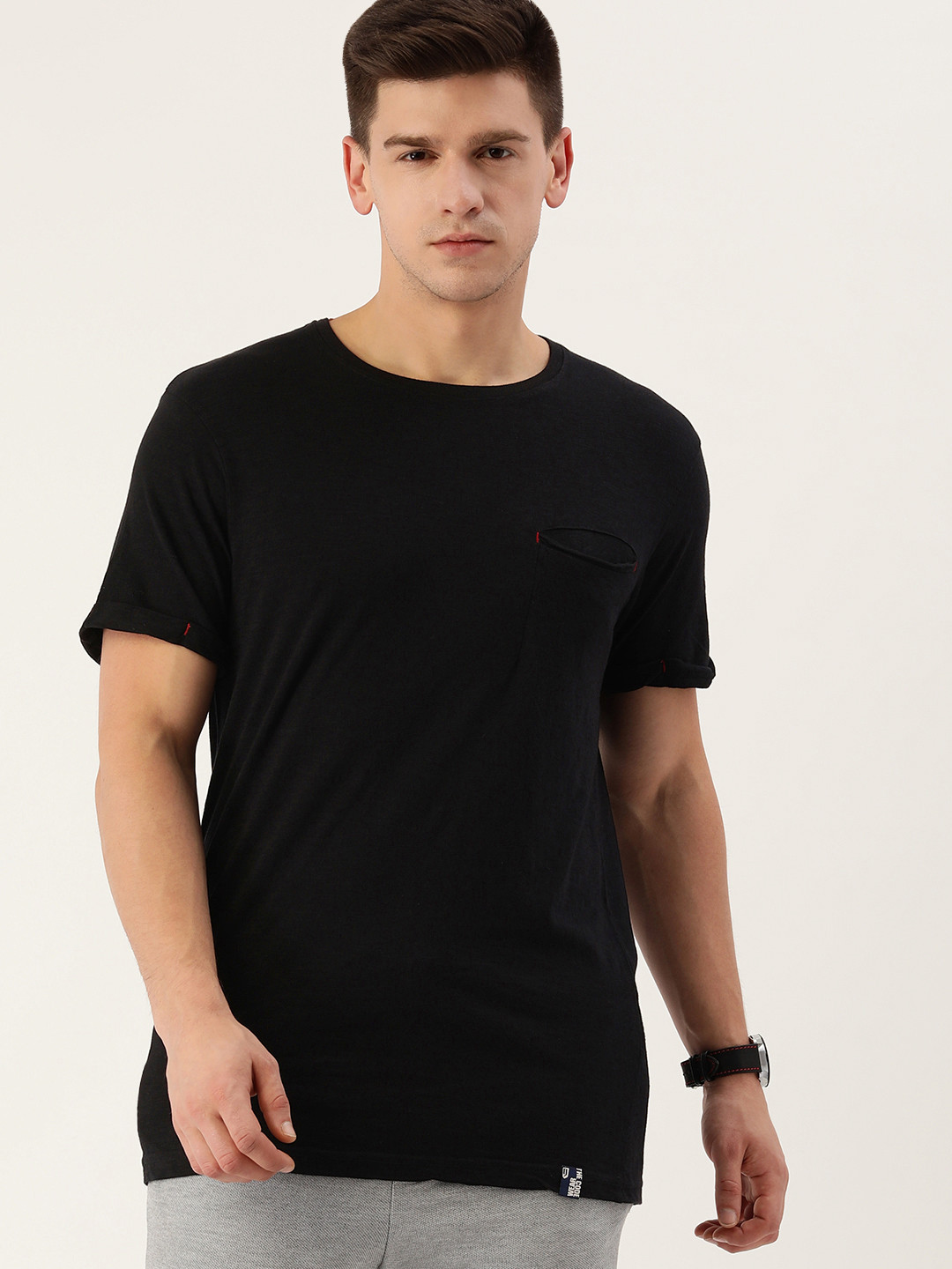 

DILLINGER Men Black Pure Cotton T-shirt