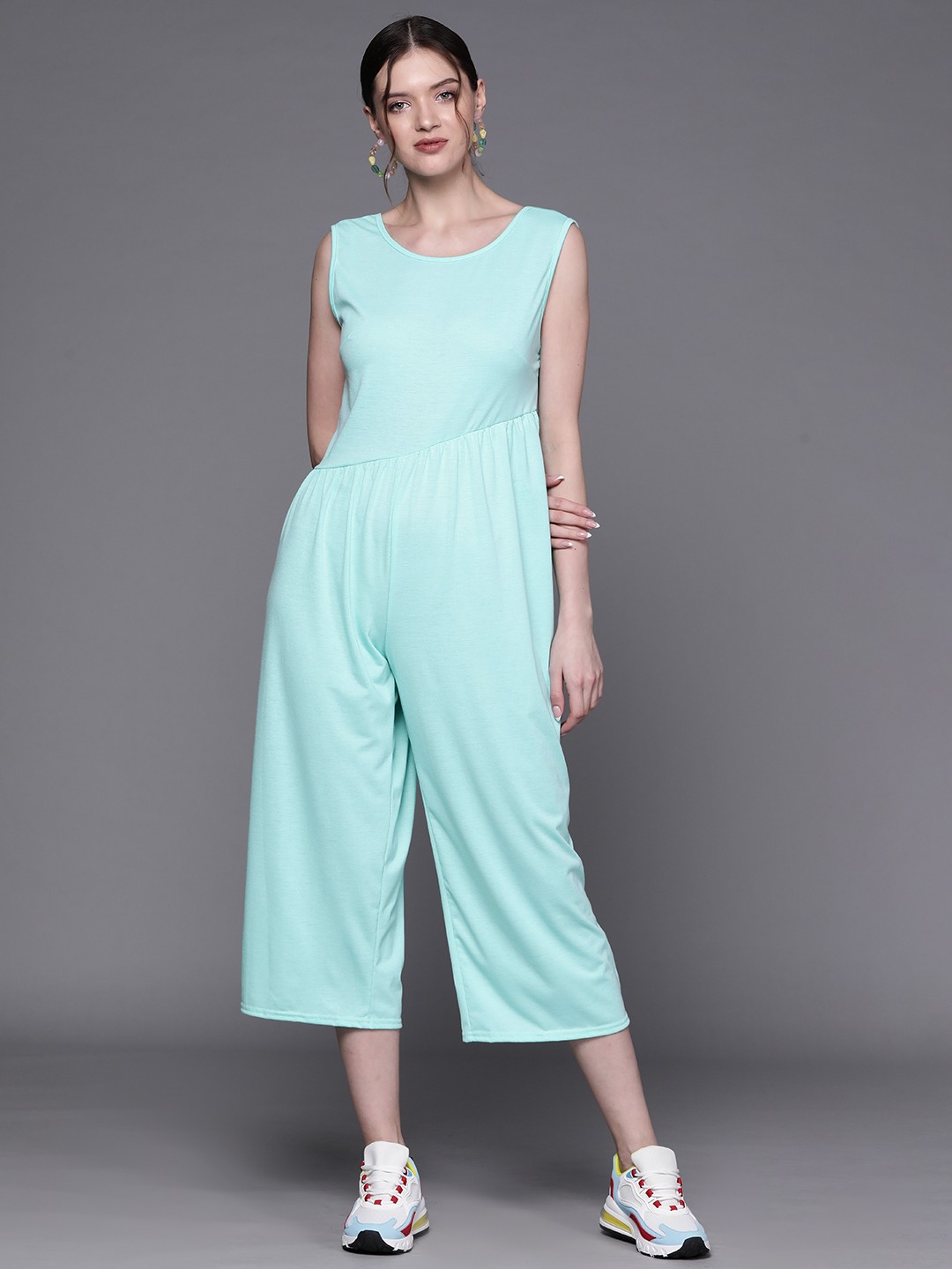 

JC Mode Women Blue Solid Culotte Jumpsuit