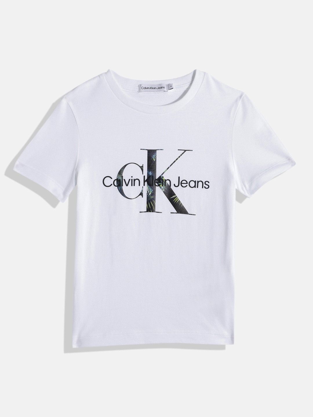 

Calvin Klein Jeans Boys Brand Logo Printed Organic Cotton T-shirt, White