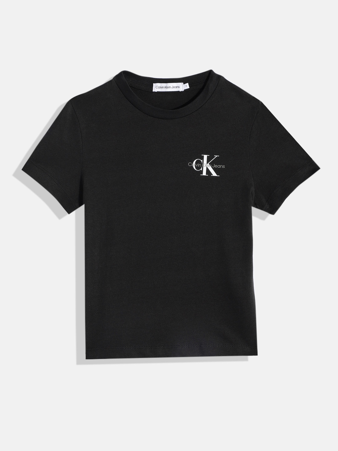

Calvin Klein Jeans Boys Black Brand Logo Pure Cotton T-shirt