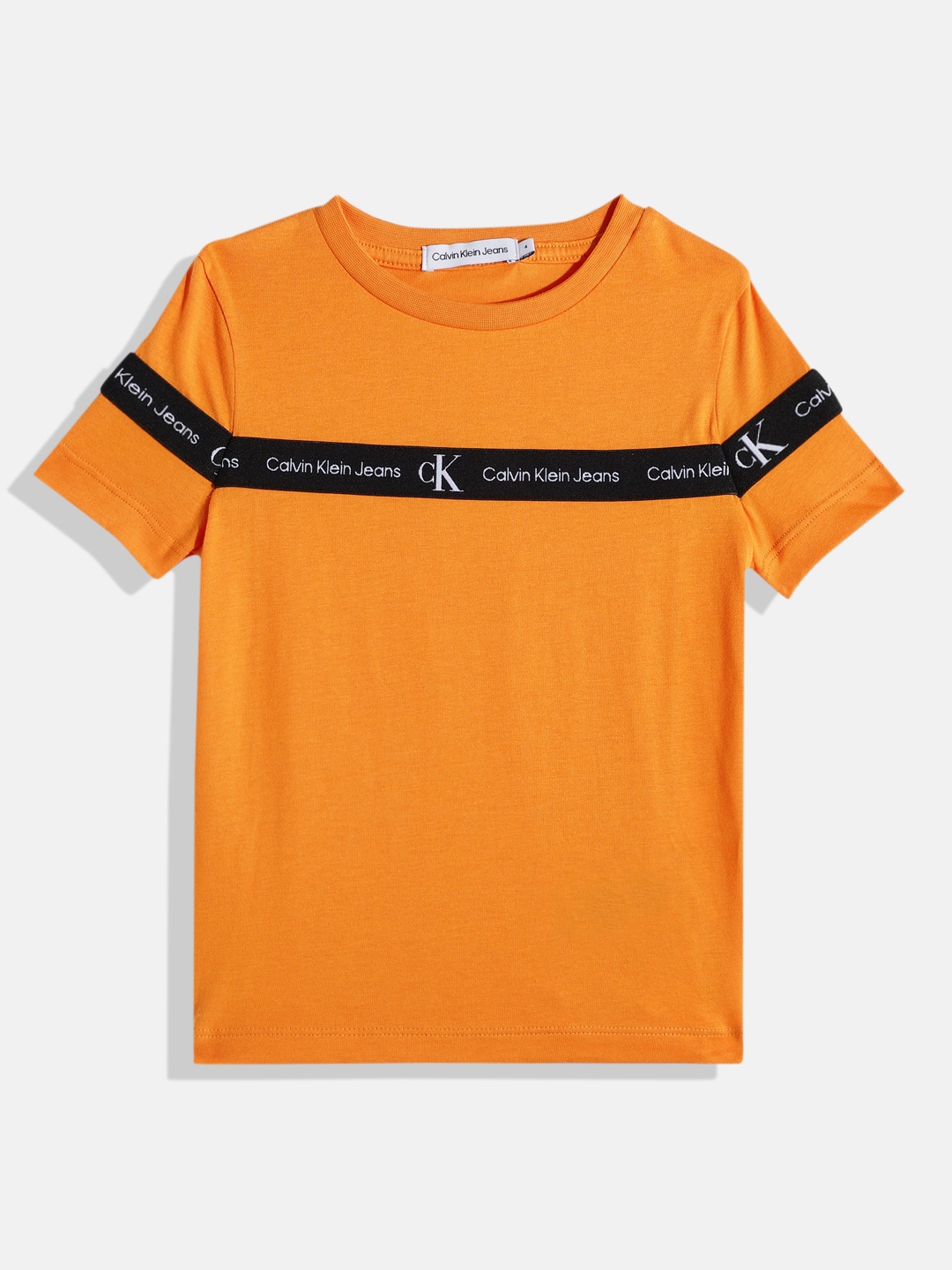 

Calvin Klein Jeans Boys Brand Logo Printed Organic Cotton T-shirt, Orange