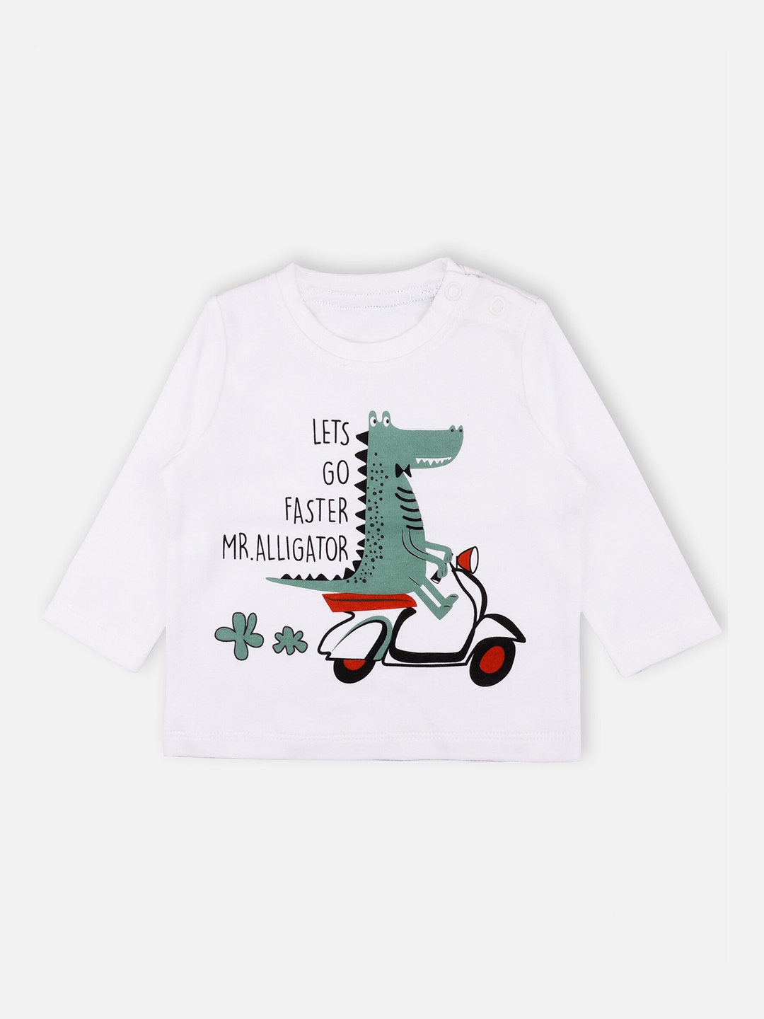 

Babysafe Boys White Printed Applique T-shirt