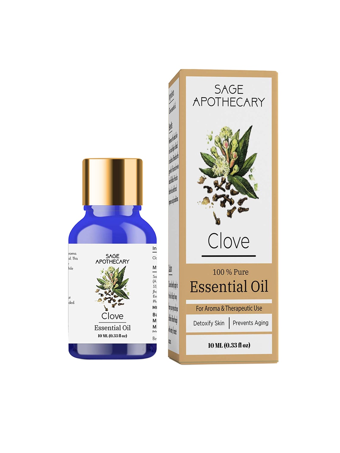 

SAGE APOTHECARY Clove 100% Pure Essential Oil, Transparent